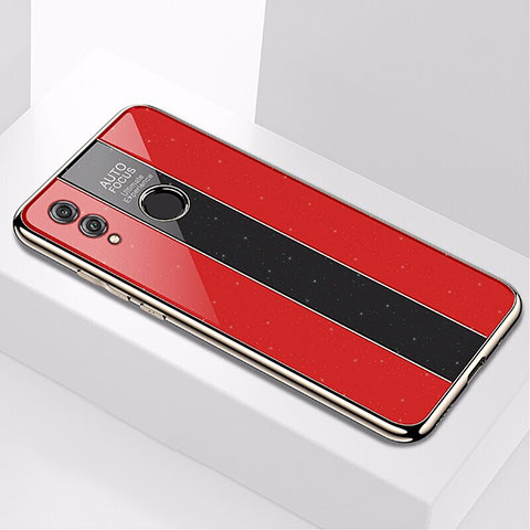 Coque Rebord Contour Silicone et Vitre Miroir Housse Etui M01 pour Huawei Honor 10 Lite Rouge