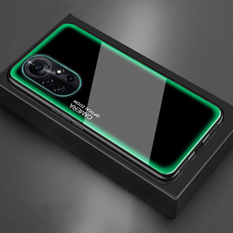 Coque Rebord Contour Silicone et Vitre Miroir Housse Etui M01 pour Huawei Nova 8 Pro 5G Vert
