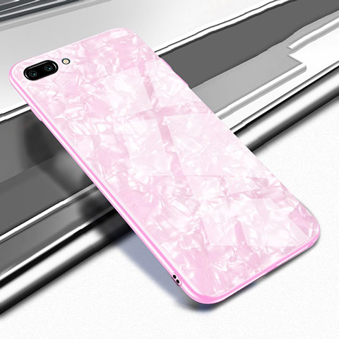 Coque Rebord Contour Silicone et Vitre Miroir Housse Etui M01 pour Oppo A12e Rose