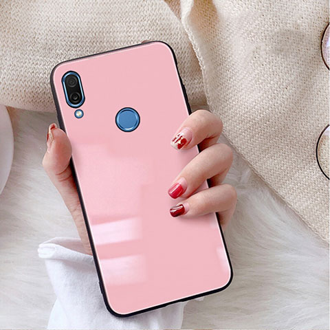 Coque Rebord Contour Silicone et Vitre Miroir Housse Etui M02 pour Huawei Nova 3e Rose