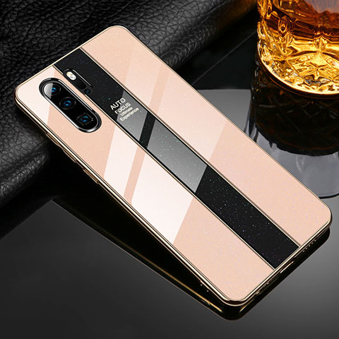 Coque Rebord Contour Silicone et Vitre Miroir Housse Etui M02 pour Huawei P30 Pro Or