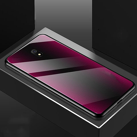 Coque Rebord Contour Silicone et Vitre Miroir Housse Etui M02 pour Xiaomi Redmi 8A Rose Rouge