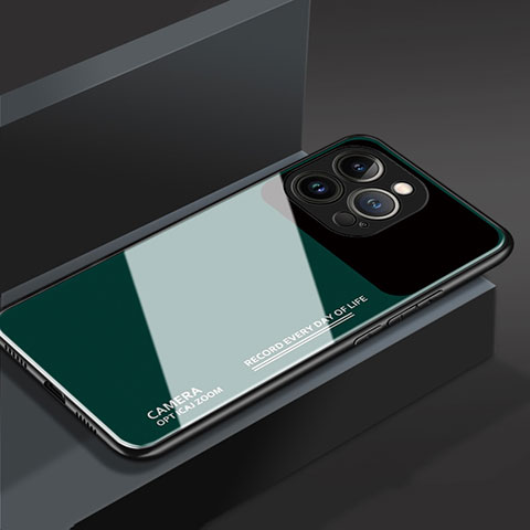 Coque Rebord Contour Silicone et Vitre Miroir Housse Etui M03 pour Apple iPhone 14 Pro Vert