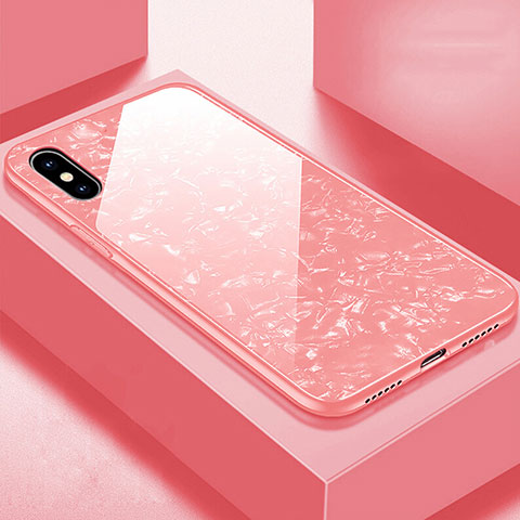 Coque Rebord Contour Silicone et Vitre Miroir Housse Etui pour Apple iPhone X Or Rose