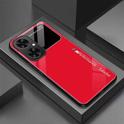 Coque Rebord Contour Silicone et Vitre Miroir Housse Etui pour Huawei Nova 11i Rouge