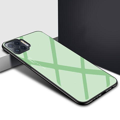 Coque Rebord Contour Silicone et Vitre Miroir Housse Etui pour Oppo A93 Pastel Vert