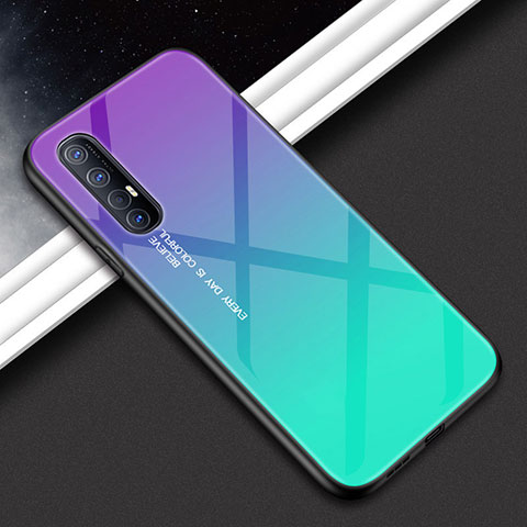 Coque Rebord Contour Silicone et Vitre Miroir Housse Etui pour Oppo Find X2 Neo Violet