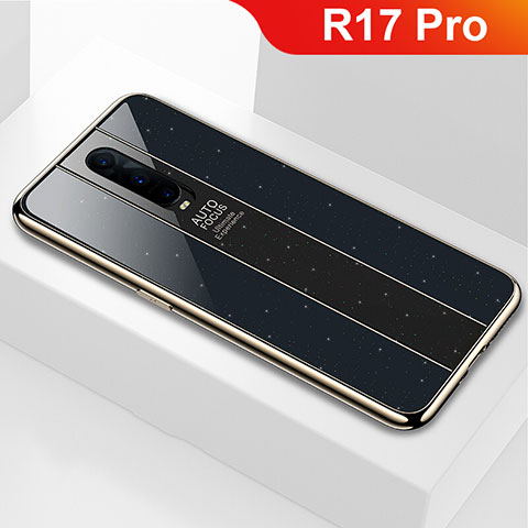 Coque Rebord Contour Silicone et Vitre Miroir Housse Etui pour Oppo R17 Pro Noir