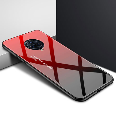 Coque Rebord Contour Silicone et Vitre Miroir Housse Etui pour Vivo Nex 3 Rouge