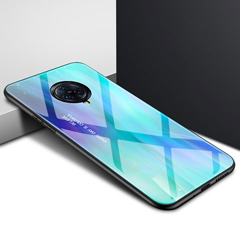 Coque Rebord Contour Silicone et Vitre Miroir Housse Etui pour Vivo Nex 3S Cyan