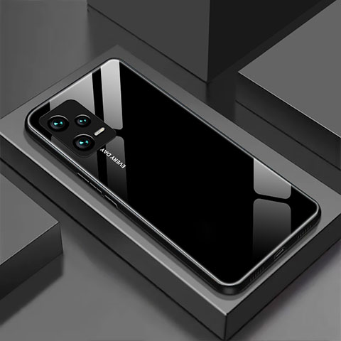 Coque Rebord Contour Silicone et Vitre Miroir Housse Etui pour Xiaomi Poco X5 5G Noir