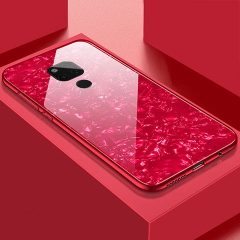 Coque Rebord Contour Silicone et Vitre Miroir Housse Etui T01 pour Huawei Mate 20 Rouge