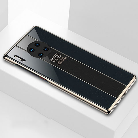 Coque Rebord Contour Silicone et Vitre Miroir Housse Etui T01 pour Huawei Mate 30 Noir