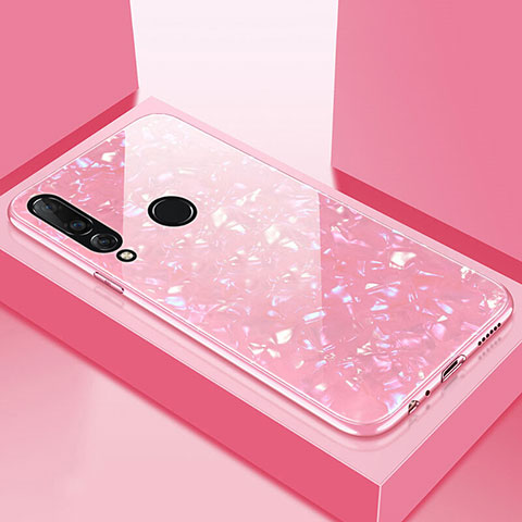 Coque Rebord Contour Silicone et Vitre Miroir Housse Etui T01 pour Huawei Nova 4e Rose