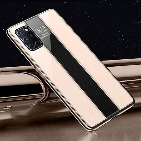 Coque Rebord Contour Silicone et Vitre Miroir Housse Etui T01 pour Oppo A72 Or