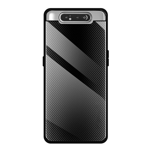 Coque Rebord Contour Silicone et Vitre Miroir Housse Etui T01 pour Samsung Galaxy A90 4G Noir