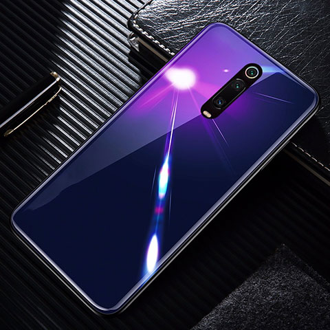 Coque Rebord Contour Silicone et Vitre Miroir Housse Etui T01 pour Xiaomi Mi 9T Pro Violet