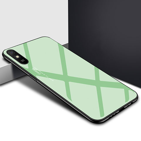 Coque Rebord Contour Silicone et Vitre Miroir Housse Etui T01 pour Xiaomi Redmi 9i Pastel Vert