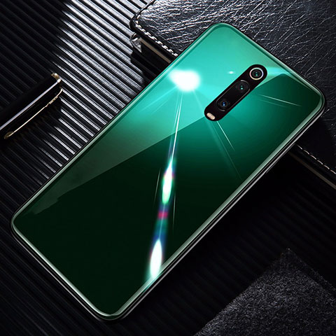 Coque Rebord Contour Silicone et Vitre Miroir Housse Etui T01 pour Xiaomi Redmi K20 Vert