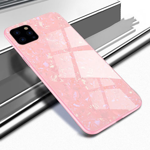 Coque Rebord Contour Silicone et Vitre Miroir Housse Etui T02 pour Apple iPhone 11 Pro Rose