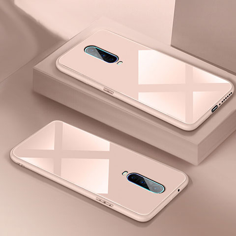 Coque Rebord Contour Silicone et Vitre Miroir Housse Etui T02 pour Oppo RX17 Pro Rose