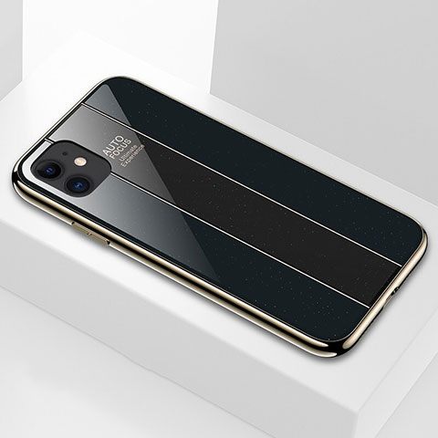 Coque Rebord Contour Silicone et Vitre Miroir Housse Etui T03 pour Apple iPhone 11 Noir