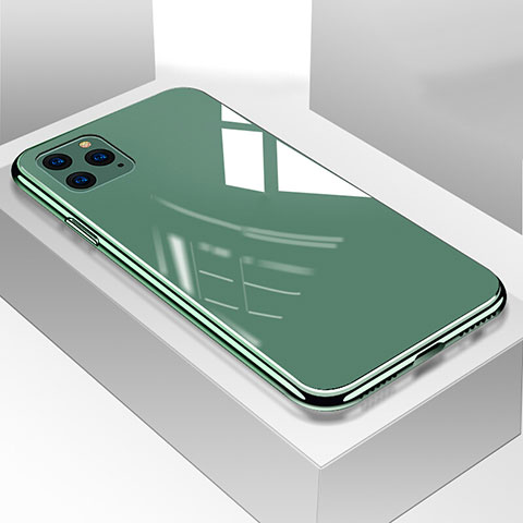 Coque Rebord Contour Silicone et Vitre Miroir Housse Etui T05 pour Apple iPhone 11 Pro Vert