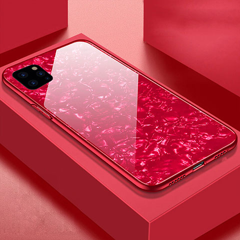 Coque Rebord Contour Silicone et Vitre Miroir Housse Etui T06 pour Apple iPhone 11 Pro Rouge