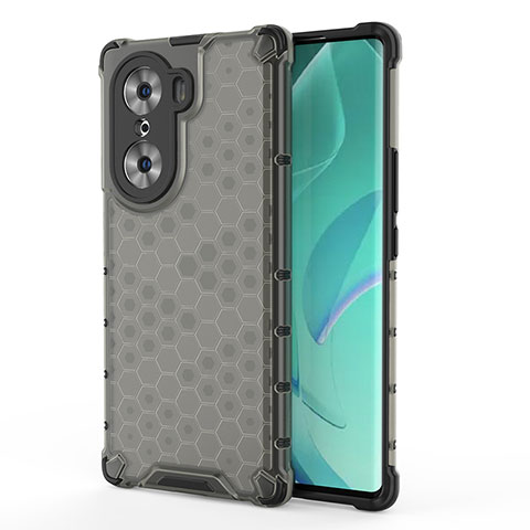 Coque Rebord Contour Silicone et Vitre Transparente Housse Etui 360 Degres AM1 pour Huawei Honor 60 Pro 5G Noir