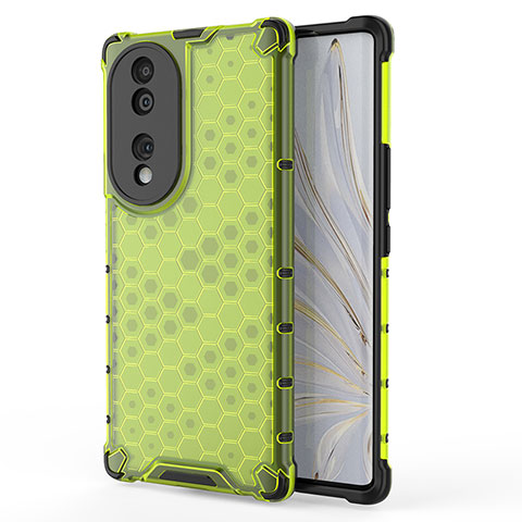 Coque Rebord Contour Silicone et Vitre Transparente Housse Etui 360 Degres AM1 pour Huawei Honor 70 5G Vert