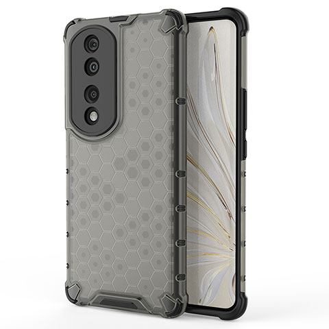 Coque Rebord Contour Silicone et Vitre Transparente Housse Etui 360 Degres AM1 pour Huawei Honor 70 Pro 5G Noir