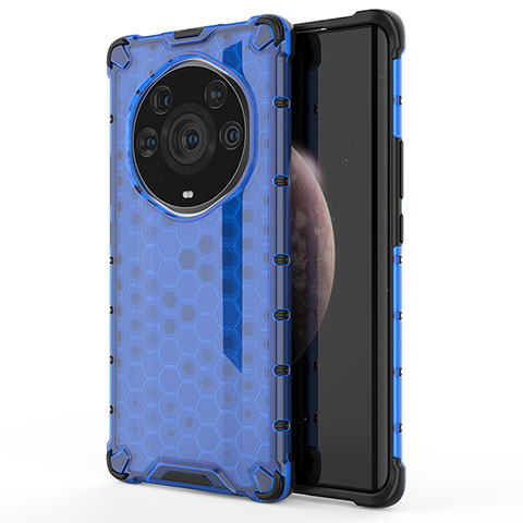 Coque Rebord Contour Silicone et Vitre Transparente Housse Etui 360 Degres AM1 pour Huawei Honor Magic3 Pro+ Plus 5G Bleu