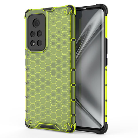 Coque Rebord Contour Silicone et Vitre Transparente Housse Etui 360 Degres AM1 pour Huawei Honor V40 5G Vert