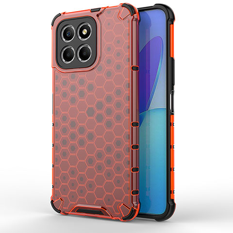 Coque Rebord Contour Silicone et Vitre Transparente Housse Etui 360 Degres AM1 pour Huawei Honor X8a 5G Rouge