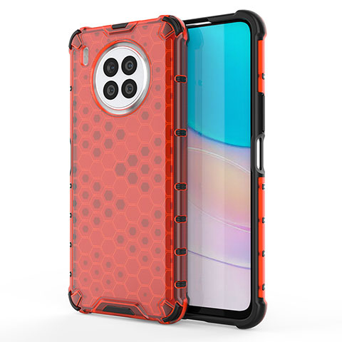 Coque Rebord Contour Silicone et Vitre Transparente Housse Etui 360 Degres AM1 pour Huawei Nova 8i Rouge