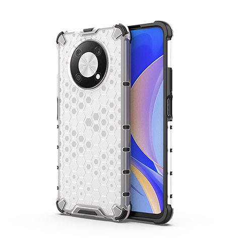 Coque Rebord Contour Silicone et Vitre Transparente Housse Etui 360 Degres AM1 pour Huawei Nova Y90 Blanc