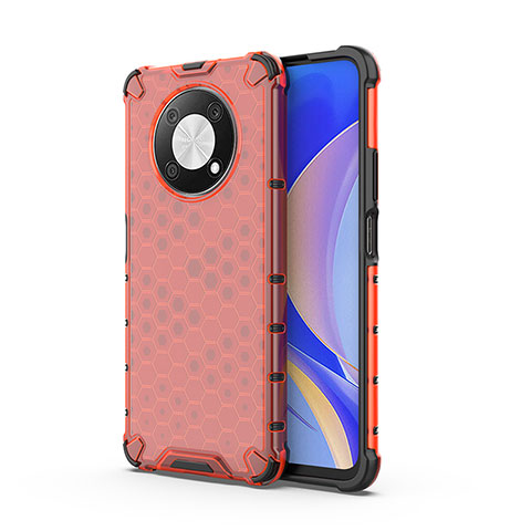 Coque Rebord Contour Silicone et Vitre Transparente Housse Etui 360 Degres AM1 pour Huawei Nova Y90 Rouge