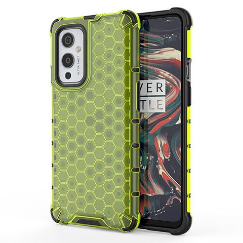 Coque Rebord Contour Silicone et Vitre Transparente Housse Etui 360 Degres AM1 pour OnePlus 9 5G Vert