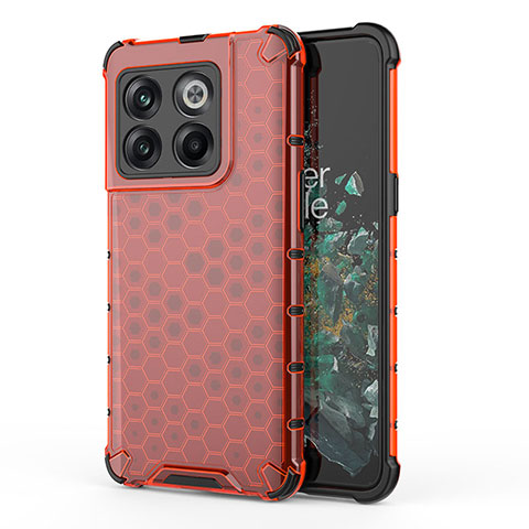 Coque Rebord Contour Silicone et Vitre Transparente Housse Etui 360 Degres AM1 pour OnePlus Ace Pro 5G Rouge