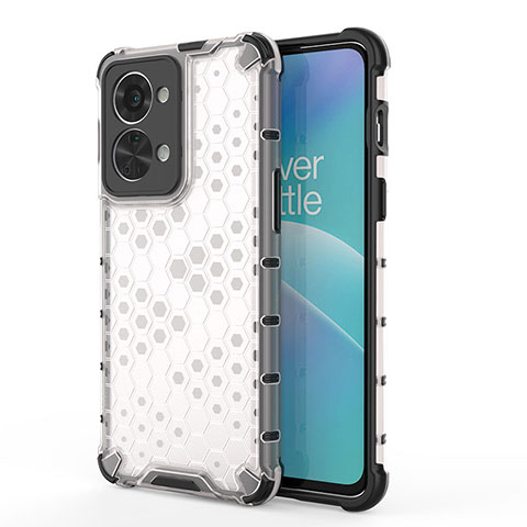 Coque Rebord Contour Silicone et Vitre Transparente Housse Etui 360 Degres AM1 pour OnePlus Nord 2T 5G Blanc