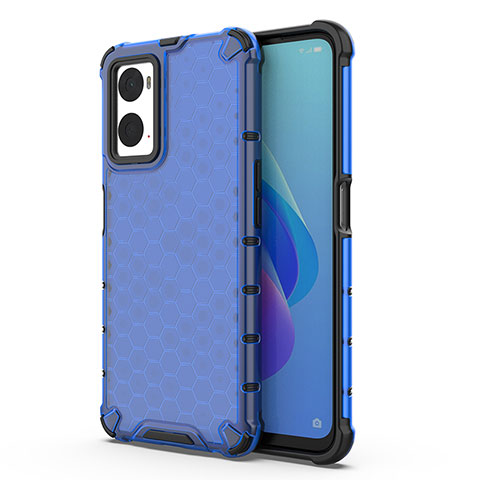 Coque Rebord Contour Silicone et Vitre Transparente Housse Etui 360 Degres AM1 pour Oppo A36 Bleu