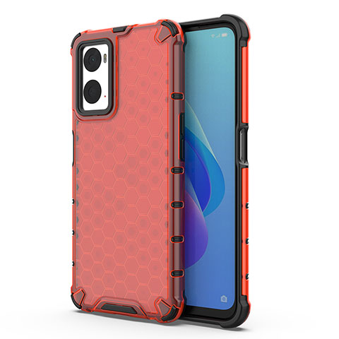 Coque Rebord Contour Silicone et Vitre Transparente Housse Etui 360 Degres AM1 pour Oppo A36 Rouge