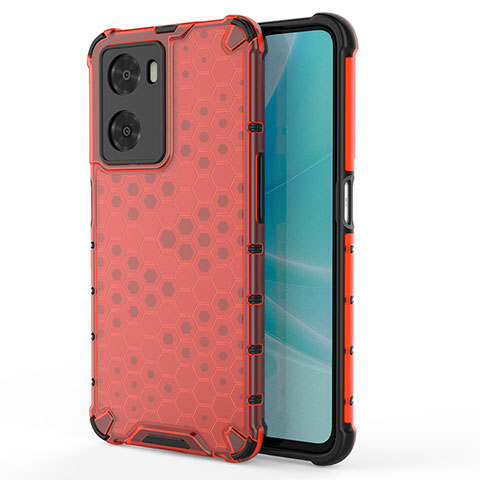 Coque Rebord Contour Silicone et Vitre Transparente Housse Etui 360 Degres AM1 pour Oppo A77 4G Rouge