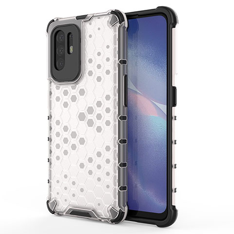 Coque Rebord Contour Silicone et Vitre Transparente Housse Etui 360 Degres AM1 pour Oppo A95 5G Blanc