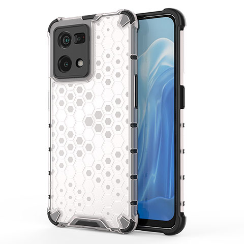 Coque Rebord Contour Silicone et Vitre Transparente Housse Etui 360 Degres AM1 pour Oppo F21 Pro 4G Blanc