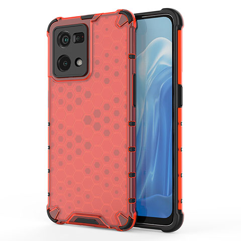 Coque Rebord Contour Silicone et Vitre Transparente Housse Etui 360 Degres AM1 pour Oppo F21 Pro 4G Rouge