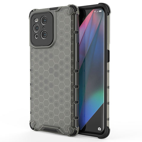 Coque Rebord Contour Silicone et Vitre Transparente Housse Etui 360 Degres AM1 pour Oppo Find X3 5G Noir