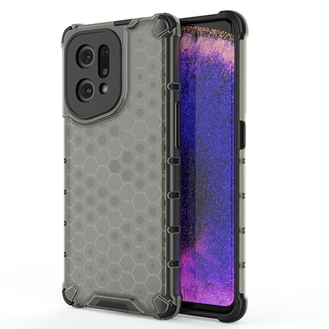 Coque Rebord Contour Silicone et Vitre Transparente Housse Etui 360 Degres AM1 pour Oppo Find X5 5G Noir