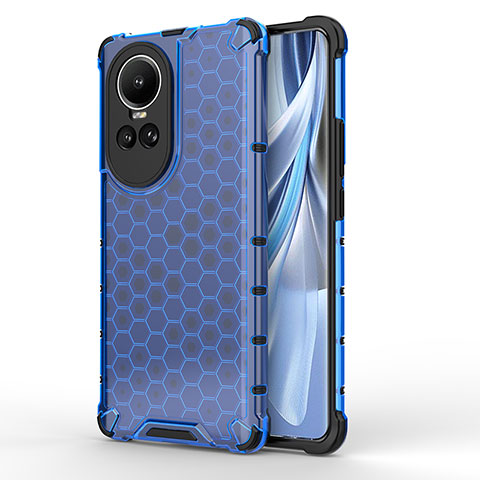 Coque Rebord Contour Silicone et Vitre Transparente Housse Etui 360 Degres AM1 pour Oppo Reno10 5G Bleu