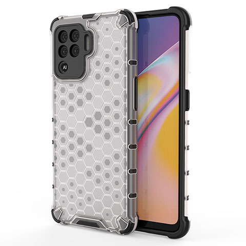 Coque Rebord Contour Silicone et Vitre Transparente Housse Etui 360 Degres AM1 pour Oppo Reno5 F Blanc